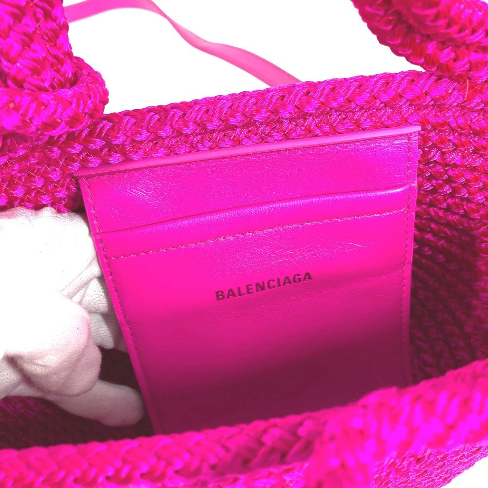 Balenciaga Tote Handbag Bag Lambskin Pink Crossbody IBIZA Basket - Picture 10 of 13